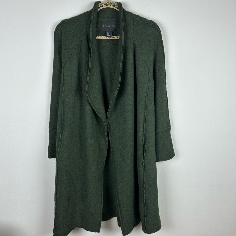 Tahari Open Front Lightweight Wool Blend Coat/Car… - image 1